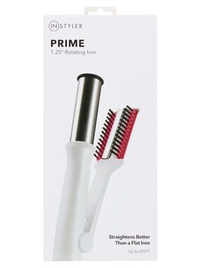 InStyler Prime Blowout Revolving Styler Hair Straightening Brush, White NWT